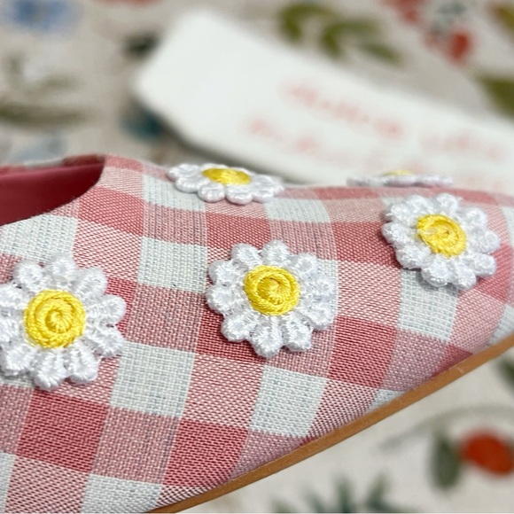 NWT For Love And Lemons X Dolce Vita Lilou Mule in Pink Chalk Gingham Mule - Picture 6 of 13